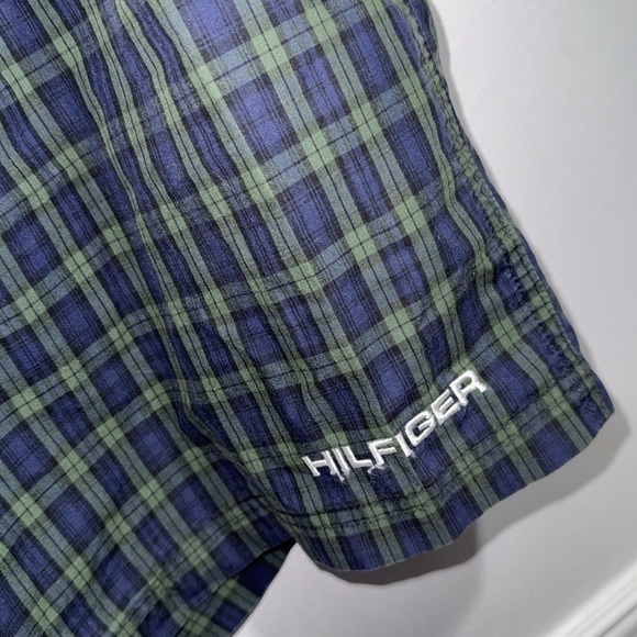 Tommy Hilfiger swim trunks plaid preppy Lined pocket drawstring XL elastic waist - Picture 2 of 8